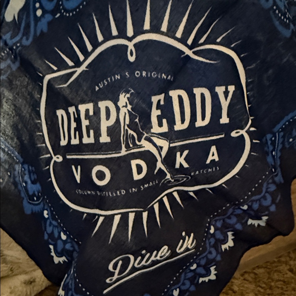 Deep Eddy Vodka Blue and White Bandana Scarf